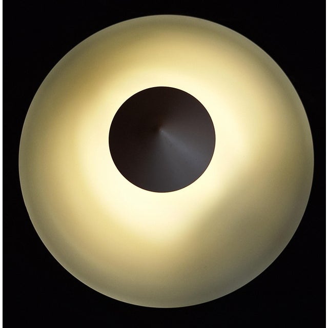 1990s Vintage Ceiling Lamp with White Metal Mounting and White Opal Glass Shade, 1990s For Sale - Image 5 of 7