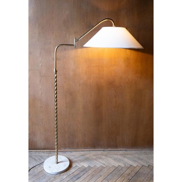 Italian Floor Lamp in Brass and Marble, 1950s For Sale - Image 6 of 18