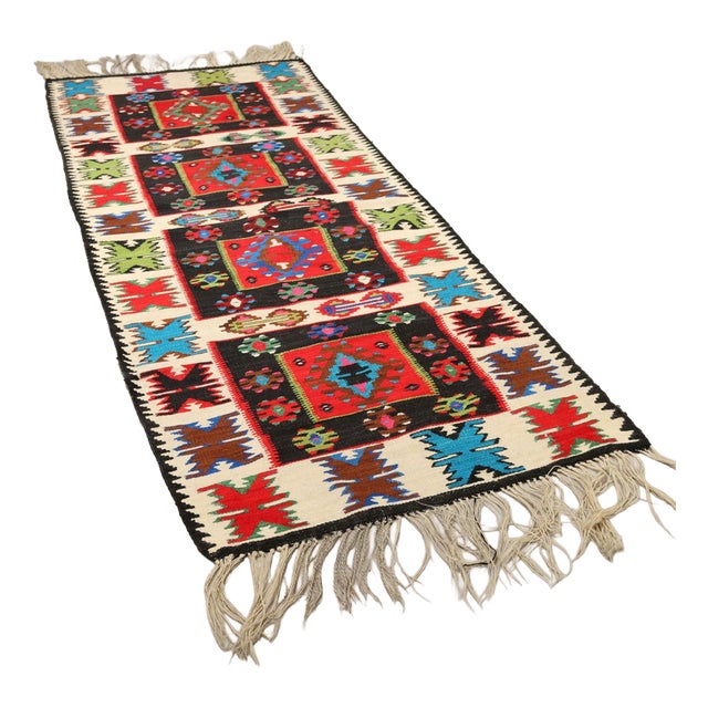 Vintage Kilim Rug in Wool For Sale