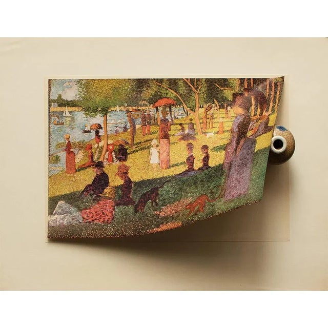 The School of Paris 1955 After Georges Seurat "An Afternoon at La Grande Jatte" Vintage Full Color Impressionist Print For Sale - Image 3 of 7