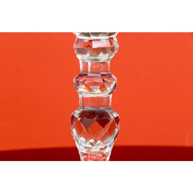 English Antique 19th Century Georgian Anglo Irish Blown Glass Cut Crystal Candlesticks - a Pair For Sale - Image 3 of 12