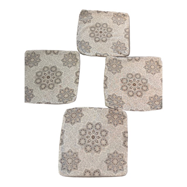 Pattern Linen Kaleidascope 18" X 18" Custom Pillowcases With Oatmeal Linen Back-4 For Sale