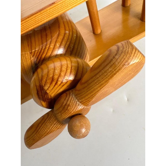 Wooden Airplane Pendant Light in Pine, France, 1970s For Sale - Image 10 of 11