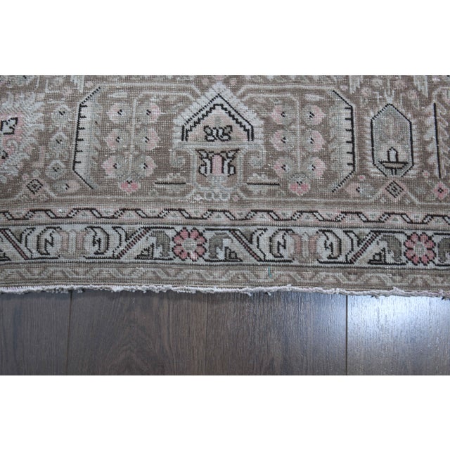 1960s Vintage Persian Handmade Wool Cotton Light Pink Area Rug For Sale - Image 10 of 11