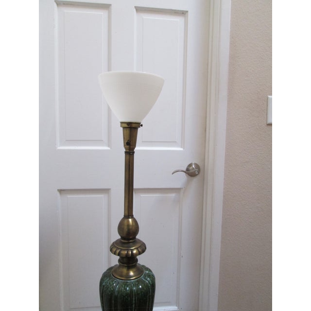 Rembrandt Lamp Company Rembrandt Emerald Green Tall Lamp With Glass Shade For Sale - Image 4 of 11
