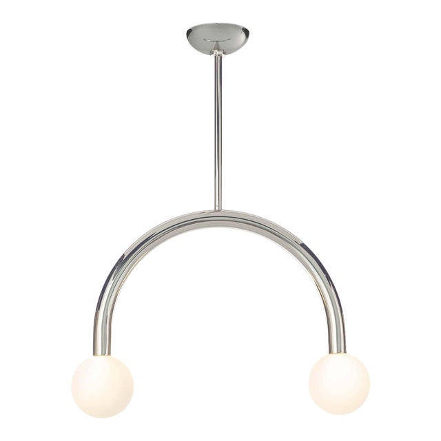 Regina Andrew Happy Steel Pendant, Small, Polished Nickel For Sale