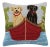 Contemporary Lab Dogs on Canoe Hook Pillow, 16" x 16" For Sale - Image 3 of 3