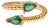Emerald Teardrop Glow Gold Adjustable Ring, Size 8 For Sale