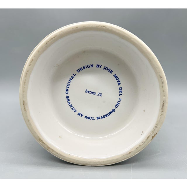 Ceramic 1970s Paul Masson Blue & White Ceramic Apothecary Jar Style Brandy Decanter by José Moya Del Pino – Traditional / Grandmillennial For Sale - Image 7 of 10