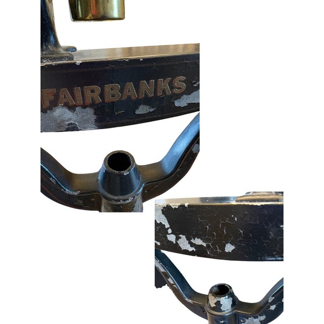 Antique Fairbanks Physician’s Industrial Medical Scale in Cast Iron & Brass, Early 20th Century For Sale - Image 12 of 12