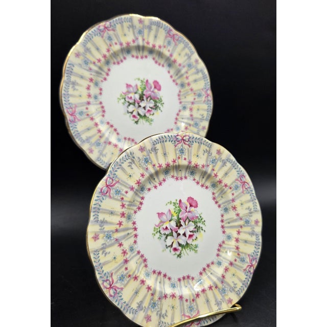 Mid 20th Century Vintage Queen Anne "Royal Bridal Gown" Duo- 1949 English Bone China- Dessert & Tea/Side Plate For Sale - Image 5 of 18