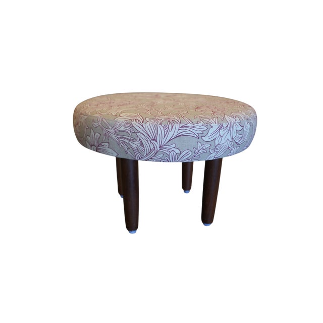 Round Stool in Chrysanthemum Toile from Morris & Co, 1960s For Sale - Image 4 of 9
