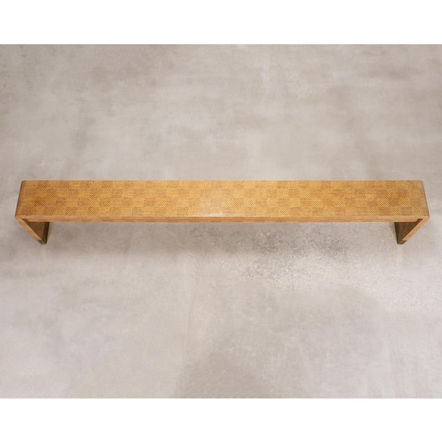 Karl Springer Karl Springer Style Organic Grasscloth Waterfall Console 10 Ft For Sale - Image 4 of 18