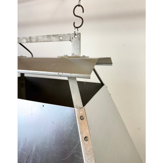 Metal Large Industrial Factory Pendant Lamp in Silver from Elektrosvit, 1970s For Sale - Image 7 of 18