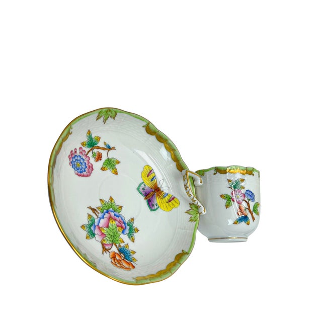 Queen Victoria 707 Cup and Saucer from Herend Hungary, 1960s, Set of 2 For Sale - Image 9 of 11