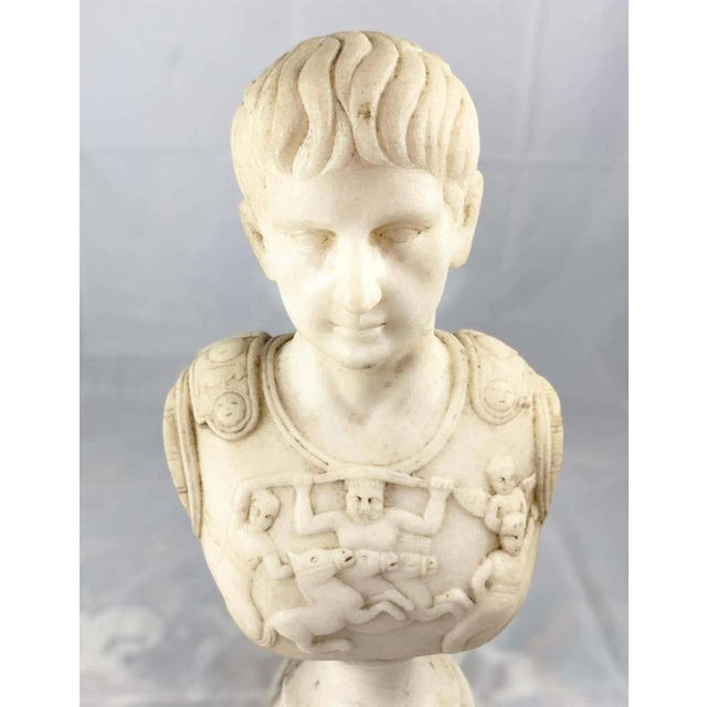 20th Century White Marble Bust of a Roman General For Sale - Image 6 of 13