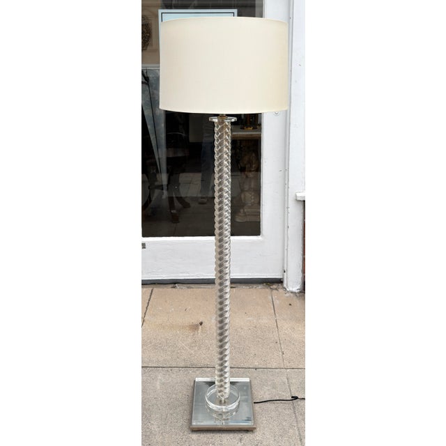 Charles Hollis Jones Mid Century Modern Charles Hollis Jones Lucite Floor Lamp For Sale - Image 4 of 7