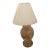 1970s Hollywood Regency Brass and Pink Glass Ginger Jar Table Lamp With Handpainted Calla Lily For Sale