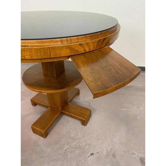 Art Deco Card Table with Black Glass Top, 1930s For Sale - Image 9 of 11
