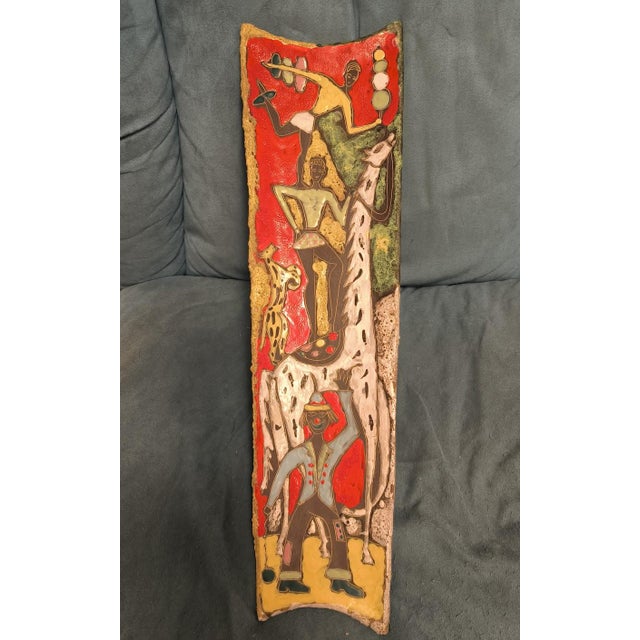 Red Decorative Wall Plate Il Circo from Deruta, Italy, 1950s For Sale - Image 8 of 8