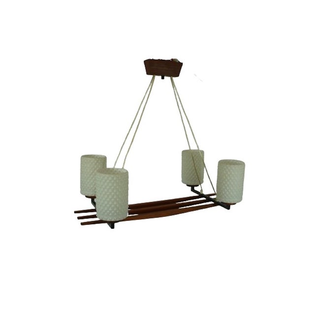 1960s Vintage Teak Pendant Lamp, 1950s For Sale - Image 5 of 5