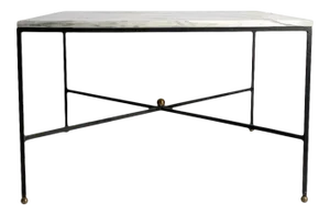 Architectural Mid-Century Modern Italian Iron and Marble Coffee Table