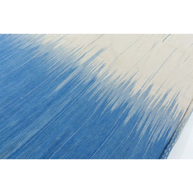 Early 21st Century Contemporary Turkish Kilim Beige and Blue Wool Rug by Doris Leslie Blau For Sale - Image 5 of 9