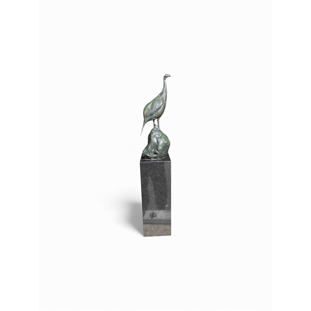1980s Bart Walter’s (American 20th Century ) Bronze Turkey Sculpture on Marble Pedestal. Signed 1 of 8 For Sale - Image 4 of 10