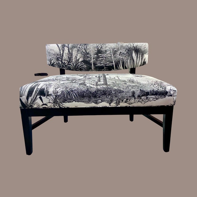 Pierre Frey's dramatic fabric of The American West desert is the standout of this stunning bench. 'Tampa Noir" depicts...