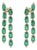 3.94ct Emerald Diamond Long Double Dangle Drop Earrings in 14k Yellow Gold- A Pair For Sale