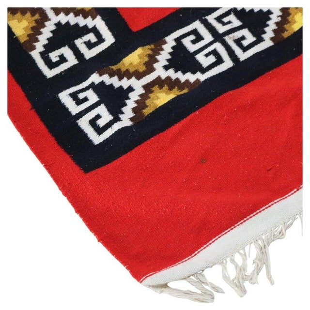 Antique Southwest Native American Handwoven Blanket C1930 Measures - 49 5/8" x 77"
