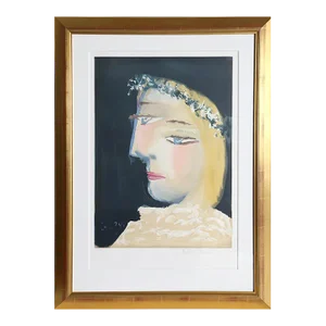 Femme a la Robe, Blanche Couronee de Fleurs, Pablo Picasso Lithograph