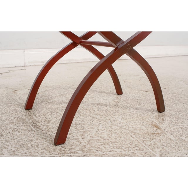 Vintage X Base Painted Butler Serving Tray Tea Table For Sale - Image 10 of 11