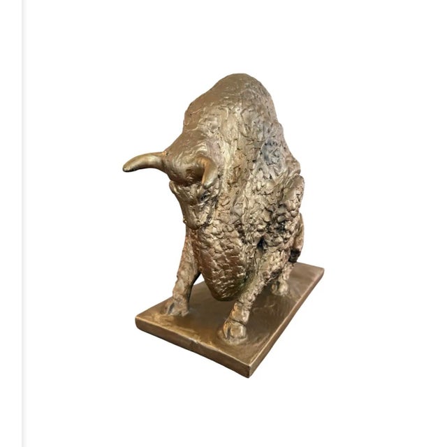 Austin Productions Bull Sculpture, 1968 — Brutalist Mid-Century Modern, Gold Finish For Sale - Image 10 of 12