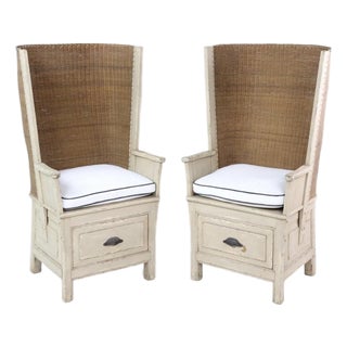 Pair of Richard Mulligan Orkney Island Wingback Chairs For Sale