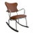 1930s Art Deco Chrome and Leather Rocking Chair For Sale