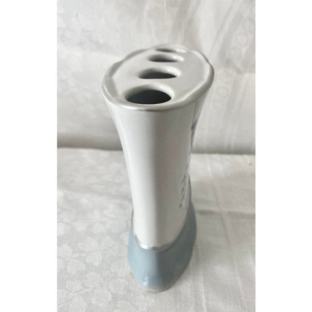 Late 20th Century Vintage Laura Ashley "Sophia" Porcelain Toothbrush Holder With Blue Roses For Sale - Image 5 of 11
