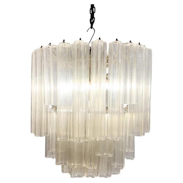 Mid-Century Modern Glass Suspension Chandelier, Italy, 1970s For Sale - Image 9 of 9