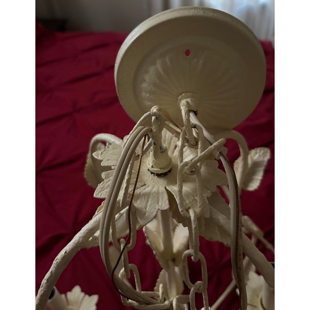 Metal Vintage Wendy Bellissimo Teaberry 4 Light Shabby Chic Chandelier For Sale - Image 7 of 11