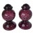 Antique Bohemian Amethyst Cut Glass Hatpin Holders — A Pair, c.1900 For Sale