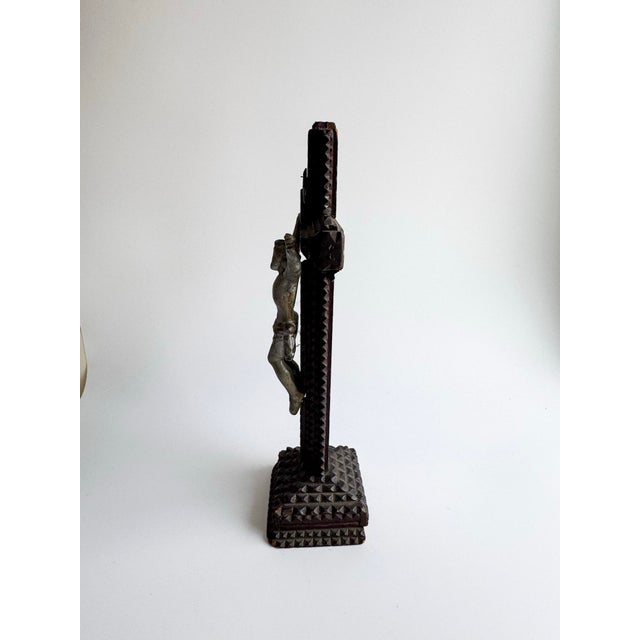 Antique Tramp Art Crucifix, Early 20th Century For Sale - Image 12 of 12