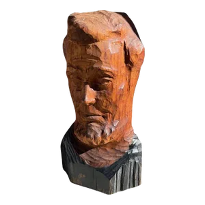 Abraham Lincoln Head Folk Sculpture