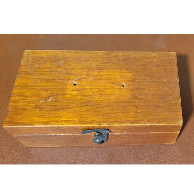 Industrial Antique Set of Brass Jewelers Weights in Wooden Case For Sale - Image 3 of 5