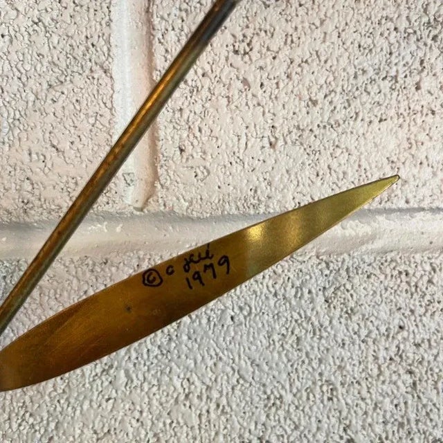 1960s Curtis Jeré Large Brass Pom-Pom Floral Wall Sculpture For Sale - Image 12 of 12