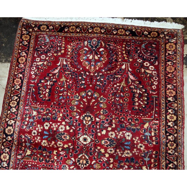 1920s Handmade Antique Persian Sarouk Rug 3.2' X 5.3' For Sale In New York - Image 6 of 8