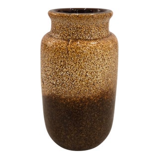 Vintage Brown Drip Glaze Ceramic Vase For Sale