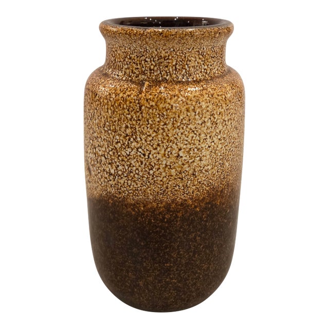 Vintage Brown Drip Glaze Ceramic Vase For Sale