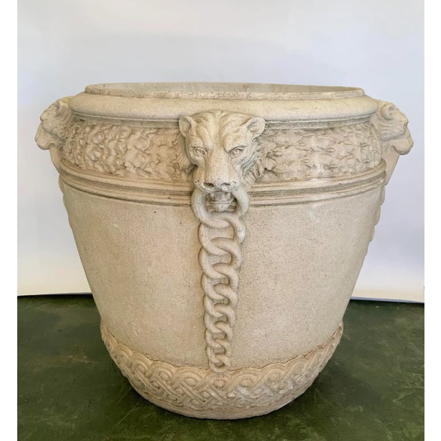 Sculpture Materials Vintage Concrete Lion Planters - a Pair For Sale - Image 7 of 13