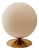 White Sphere Lamp with Brass Base For Sale