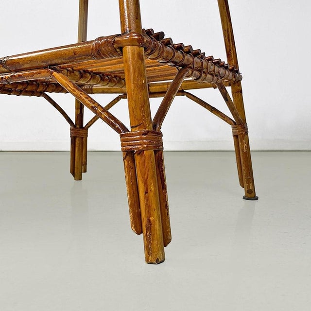 1960s Mid-Century Italian Oval Outdoor Rattan Coffee Table, 1960s For Sale - Image 5 of 14